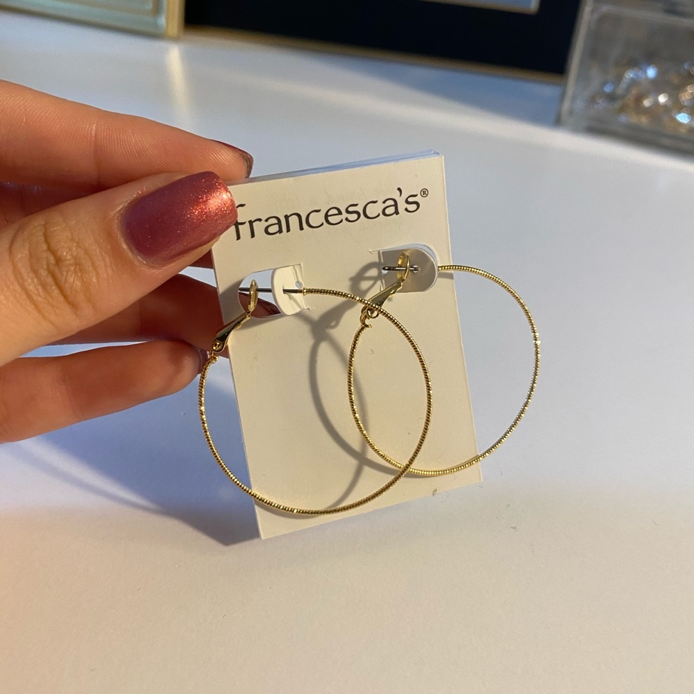 NWT Thin gold hoops